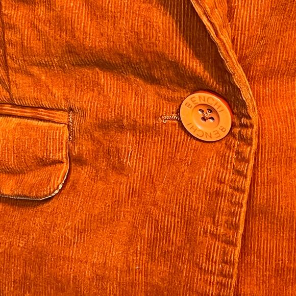 Bench Orange Corduroy Blazer M Slim Fit Preppy Workwear Retro Academic eclectic - Picture 8 of 9